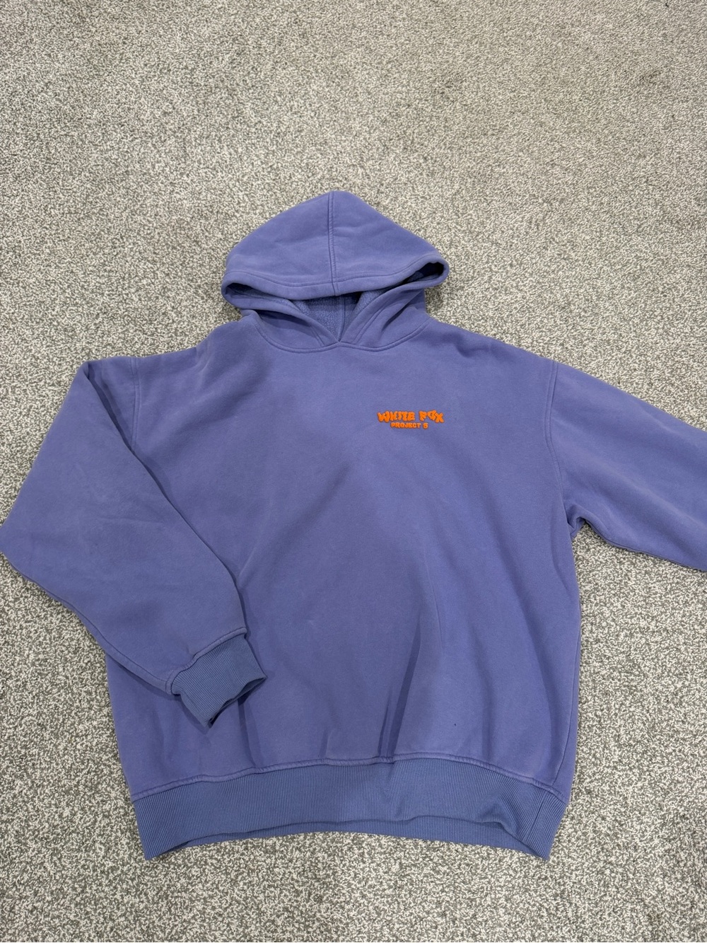 White Fox Boutique Lavender Hoodie with Orange Logo